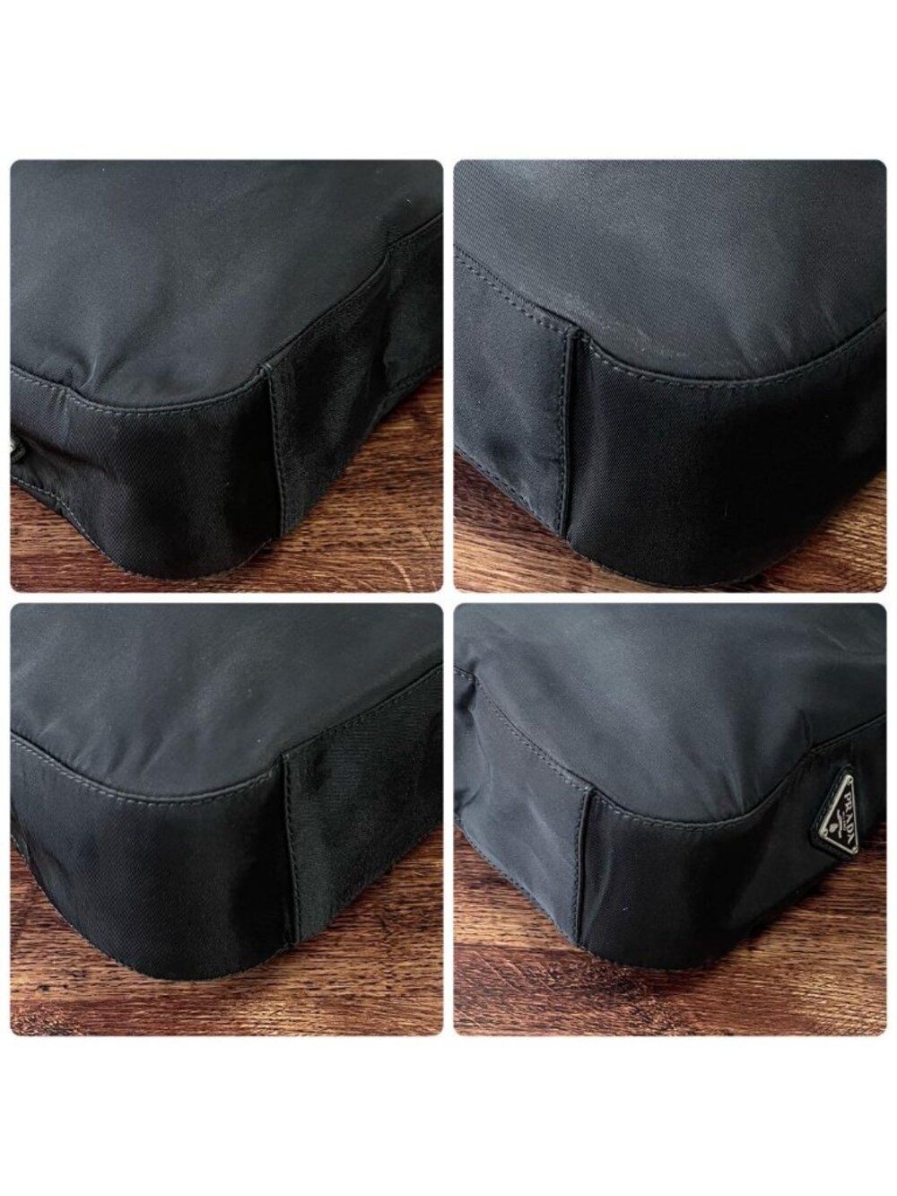 Prada Nylon Triangle Plate Logo Shoulder Bag Black - Picture 6 of 10